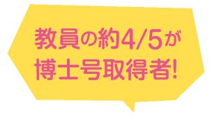 教員の約4/5が博士号取得者